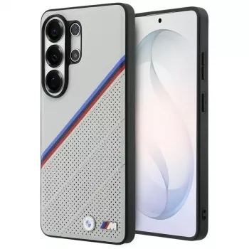 Capa MagSafe BMW Tricolor Metal Logo para Samsung Galaxy S26 Ultra cinzento