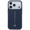 Capa MagSafe Mercedes Leather Semi Wrap Iconic Line para iPhone 17 Pro Max Navy Blue