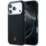 Capa MagSafe Mercedes Leather Semi Wrap Wood Effect para Apple iPhone 17 Pro preto