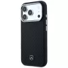 Capa MagSafe Mercedes Leather Semi Wrap Wood Effect para Apple iPhone 17 Pro preto