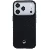 Capa MagSafe Mercedes Leather Semi Wrap Wood Effect para Apple iPhone 17 Pro preto
