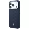 Capa MagSafe Mercedes Leather Semi Wrap Wood Effect para iPhone 17 Pro Max Navy Blue