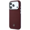Capa MagSafe Mercedes Leder Semi Wrap Wood Effect para iPhone 17 Pro Max vermelho