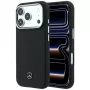 Capa MagSafe Mercedes Leather Semi Wrap Wood Effect para iPhone 17 Pro Max preto