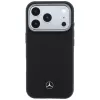 Capa MagSafe Mercedes Leather Semi Wrap Wood Effect para iPhone 17 Pro Max preto