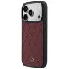 Capa MagSafe Mercedes Lederetui com linhas cruzadas para iPhone 17 Pro Max vermelho