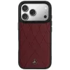 Capa MagSafe Mercedes Lederetui com linhas cruzadas para iPhone 17 Pro Max vermelho