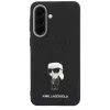 Karl Lagerfeld Fixed Glitter Ikonik Logo Metal Pin Capa Traseira para Samsung Galaxy A57 5G, Preto