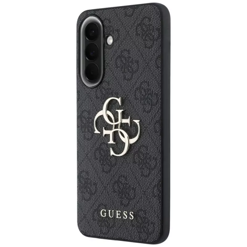 Guess Leather 4G Metal Logo Capa para Samsung Galaxy A57 5G, Preto