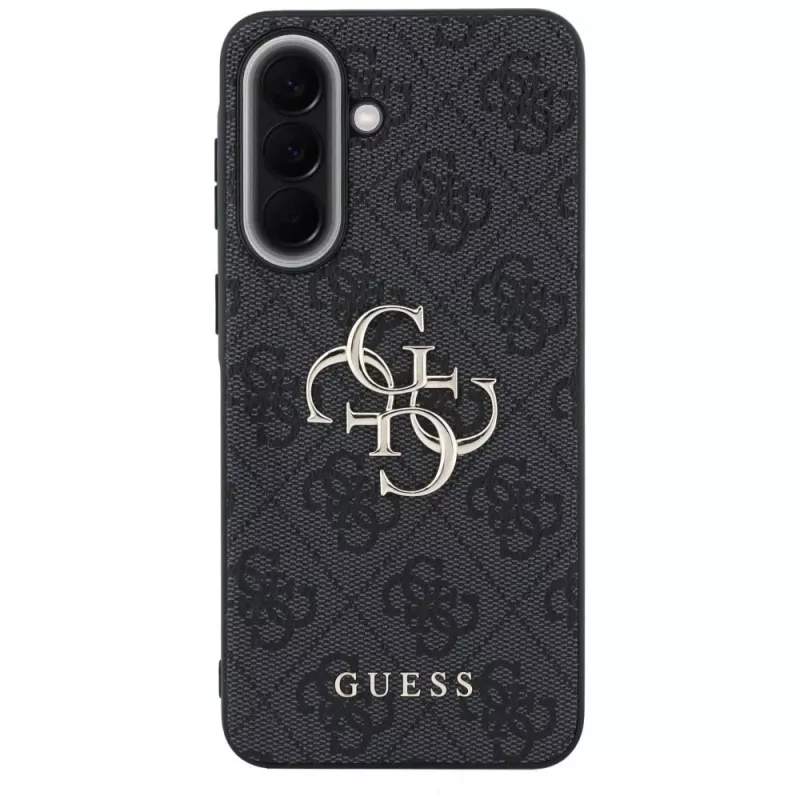 Guess Leather 4G Metal Logo Capa para Samsung Galaxy A57 5G, Preto