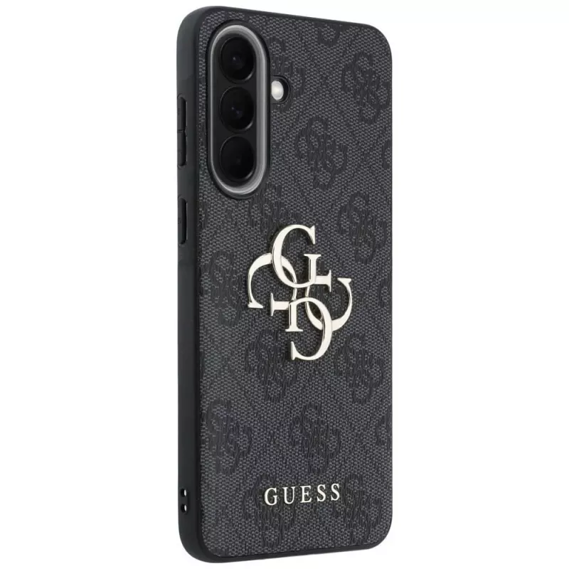 Guess Leather 4G Metal Logo Capa para Samsung Galaxy A57 5G, Preto