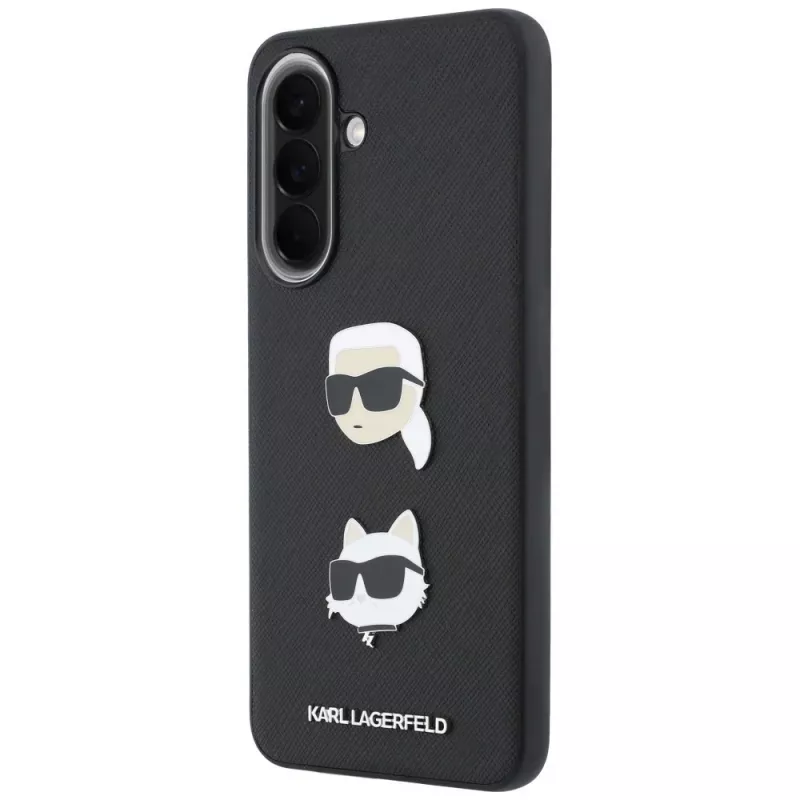 KARL LAGERFELD Capa para Samsung Galaxy A37 5G com Karl & Choupette Heads, Pins & Logo, Preto