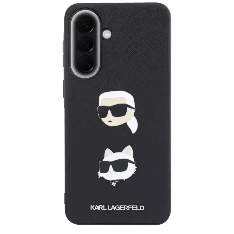 KARL LAGERFELD Capa para Samsung Galaxy A37 5G com Karl & Choupette Heads, Pins & Logo, Preto