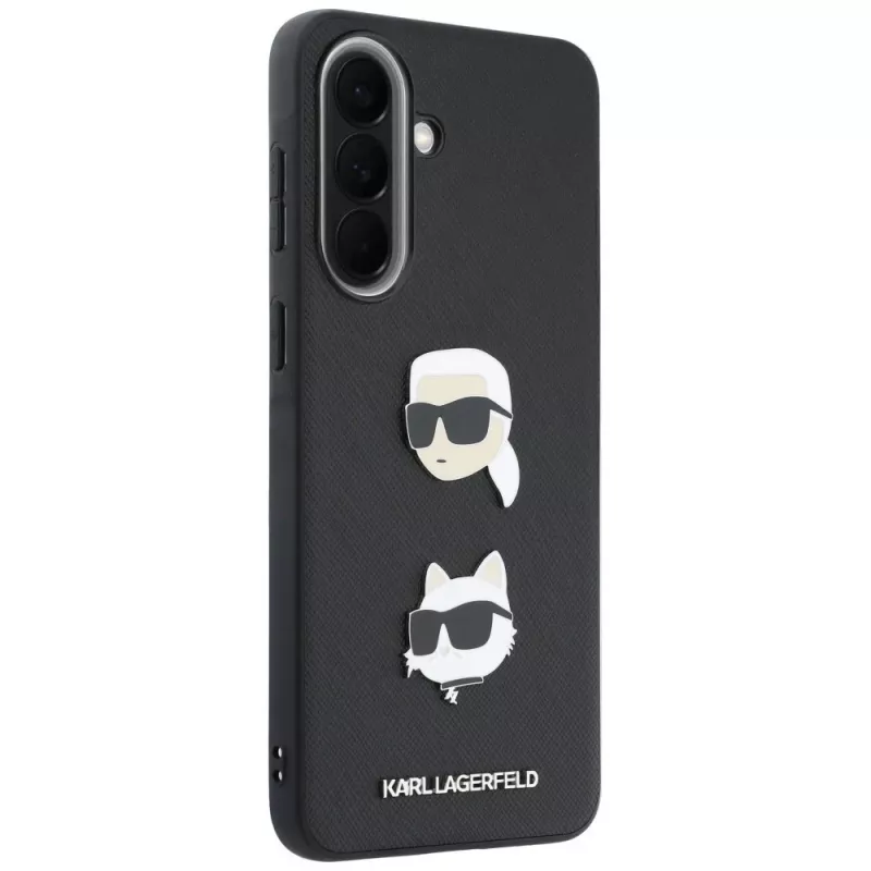 KARL LAGERFELD Capa para Samsung Galaxy A37 5G com Karl & Choupette Heads, Pins & Logo, Preto