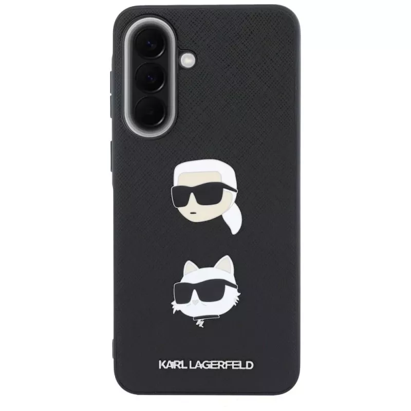 KARL LAGERFELD Capa Protetora para Samsung Galaxy A57 5G, Preto, com Karl & Choupette Heads, Pins & Logo