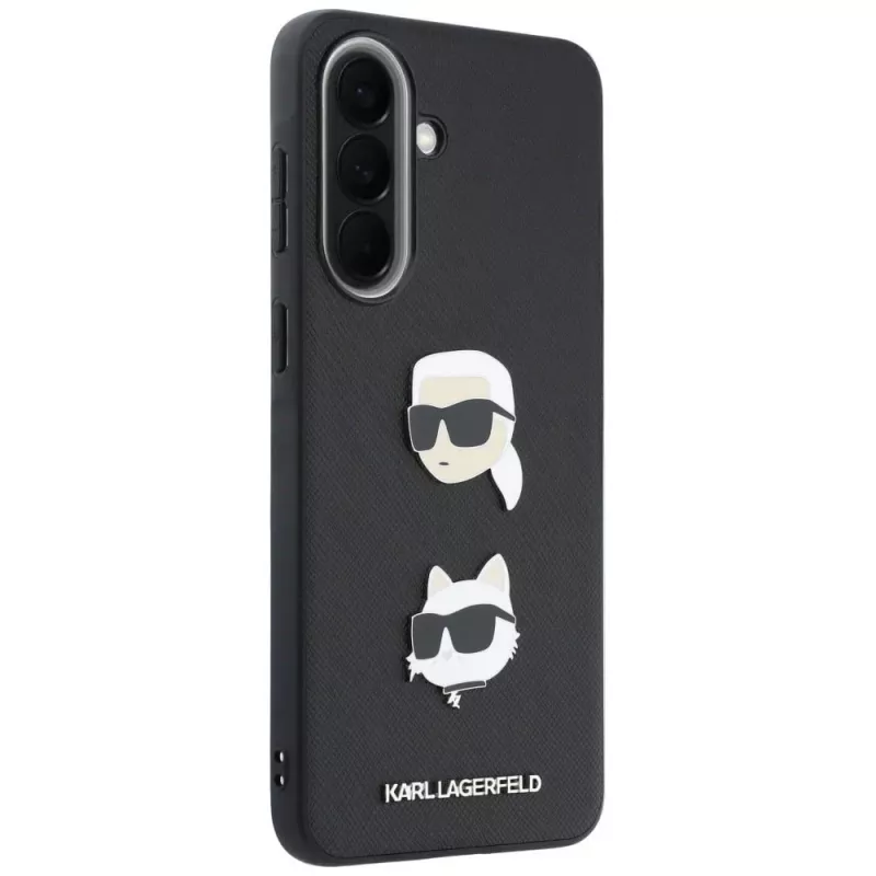 KARL LAGERFELD Capa Protetora para Samsung Galaxy A57 5G, Preto, com Karl & Choupette Heads, Pins & Logo
