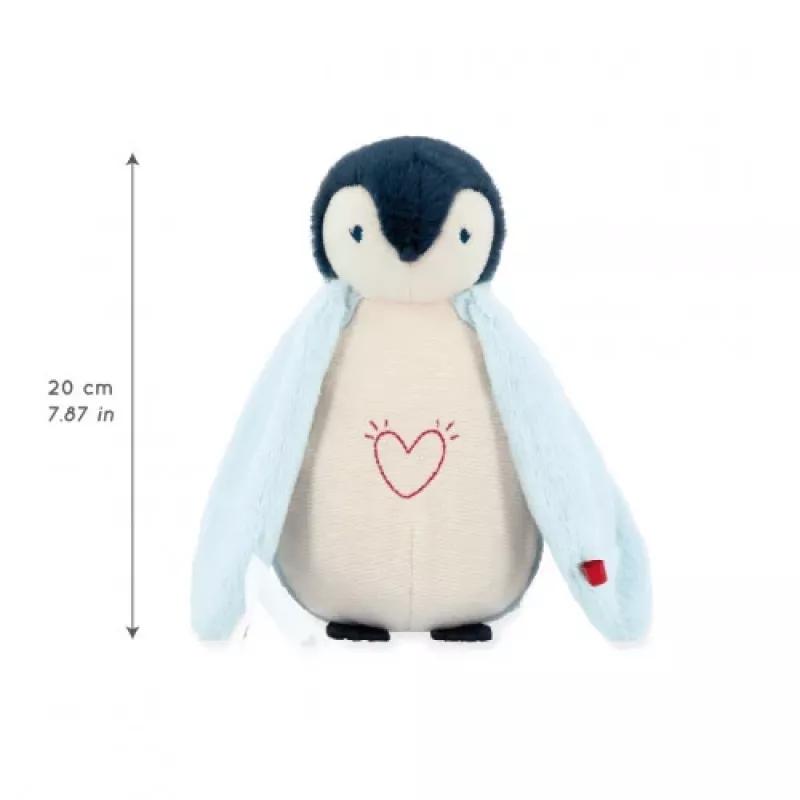 Kaloo Complices Pinguim Peluche Luz de Noite com LED de 7 Cores e Canções de Ninar