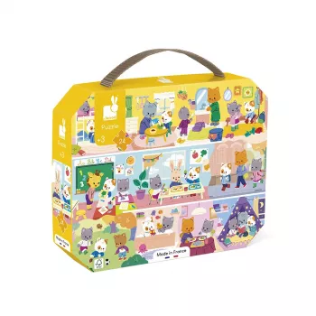 Puzzle Janod em mala Rotina diária 24 peças 3+ Made in France