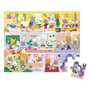 Puzzle Janod em mala Rotina diária 24 peças 3+ Made in France