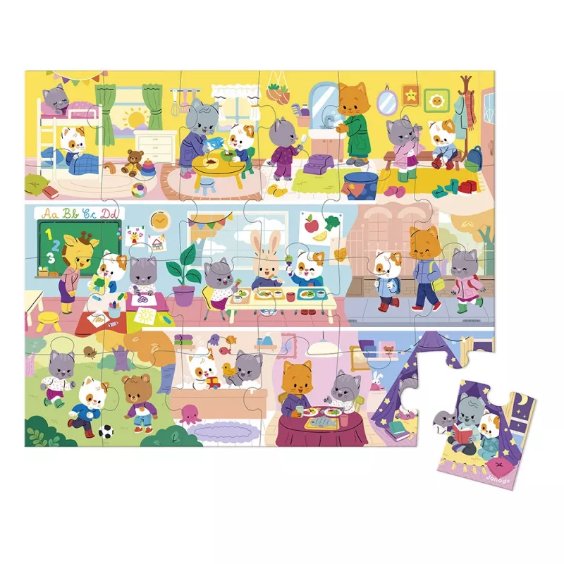 Puzzle Janod em mala Rotina diária 24 peças 3+ Made in France