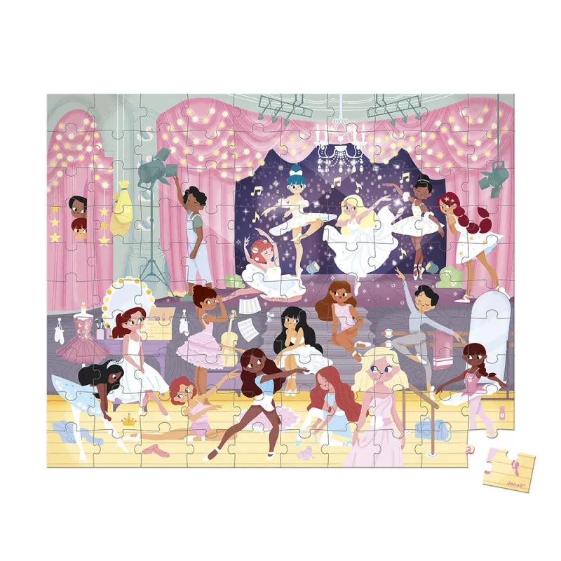 Janod Puzzle em mala Bailarinas 100 peças 6+ Fabricado em França