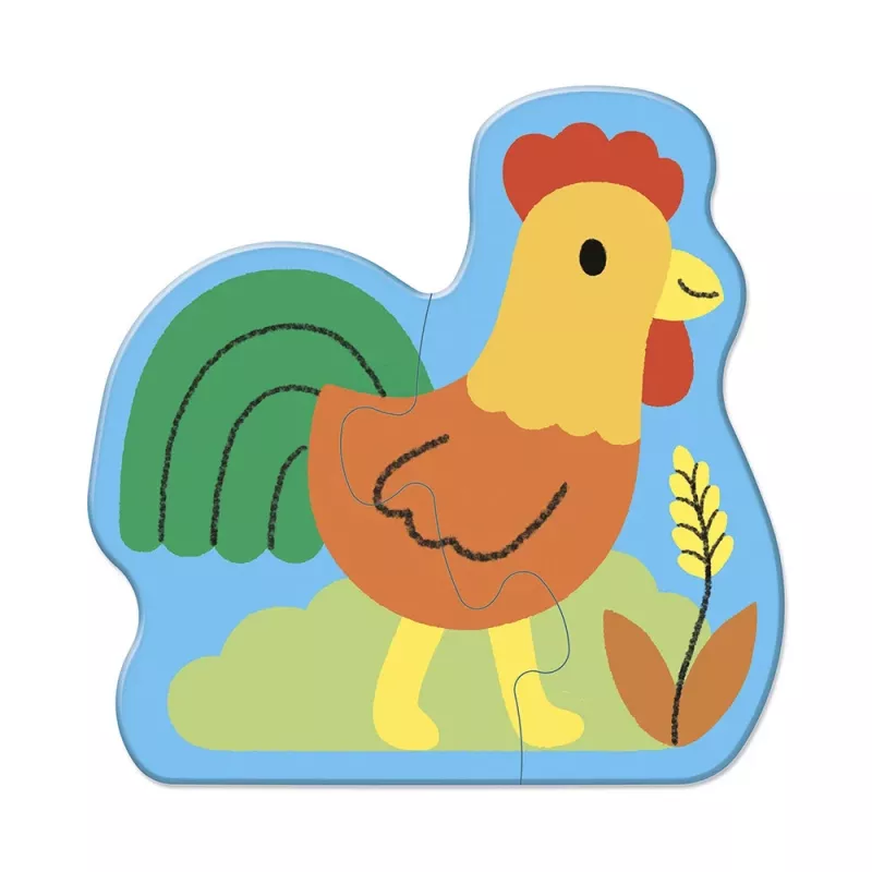 Janod Conjunto de puzzles progressivos 5 puzzles - 2, 4, 6, 8 e 10 peças Quinta 2+