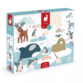 Janod Puzzle tátil sensorial Terra Polar 20 peças a partir de 2 anos