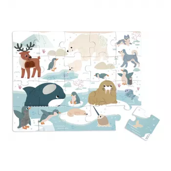 Janod Puzzle tátil sensorial Terra Polar 20 peças a partir de 2 anos