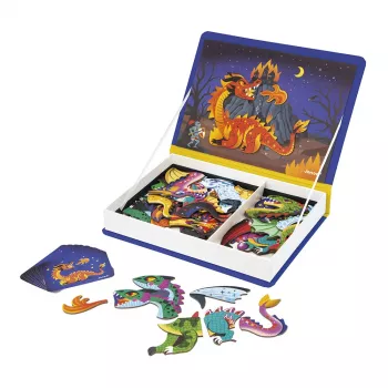 Janod Magnetibook Dragões jogo de livro magnético - tema fantasia de dragões