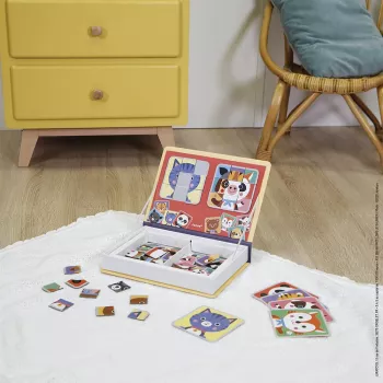 Janod Magnetibook Puzzle Animais livro de puzzle magnético