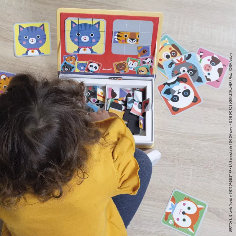 Janod Magnetibook Puzzle Animais livro de puzzle magnético