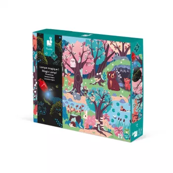 Janod Puzzle Floresta brilha no escuro com lâmpada UV 24 peças
