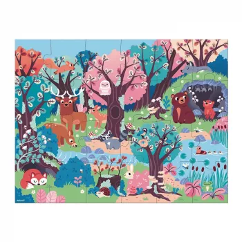Janod Puzzle Floresta brilha no escuro com lâmpada UV 24 peças