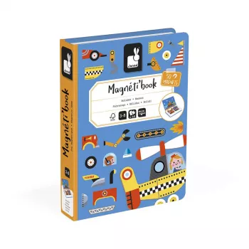 Janod Magnetibook Veículos livro de atividades magnético