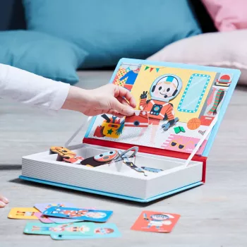 Janod Magnetibook Fatos de Menino brinquedo educativo magnético - 36 peças