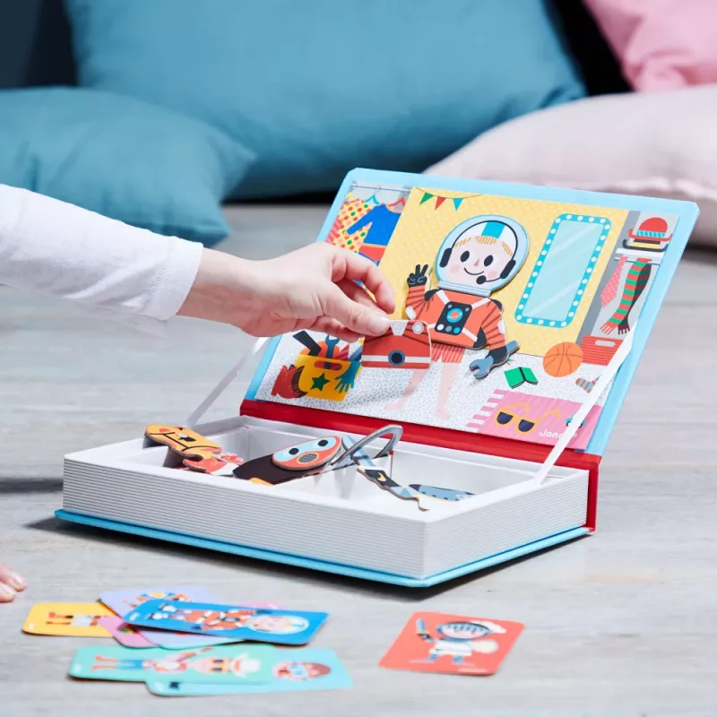 Janod Magnetibook Fatos de Menino brinquedo educativo magnético - 36 peças