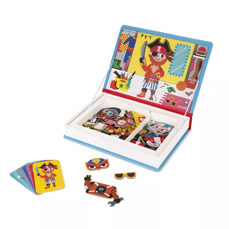 Janod Magnetibook Fatos de Menino brinquedo educativo magnético - 36 peças