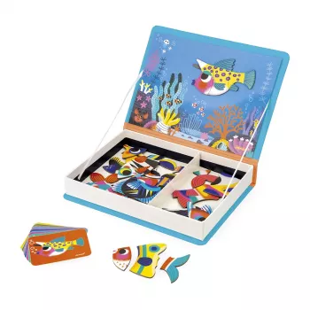 Janod Magnetibook Peixes Tropicais livro de puzzle magnético 3+