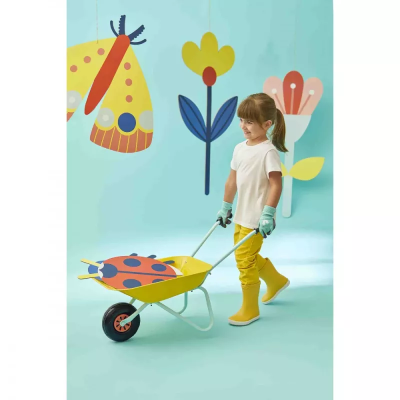 Janod Little Gardener carrinho de mão em metal para crianças 2+
