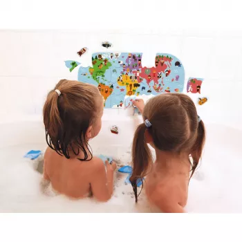 Janod Mapa-múndi Puzzle magnético de 28 peças