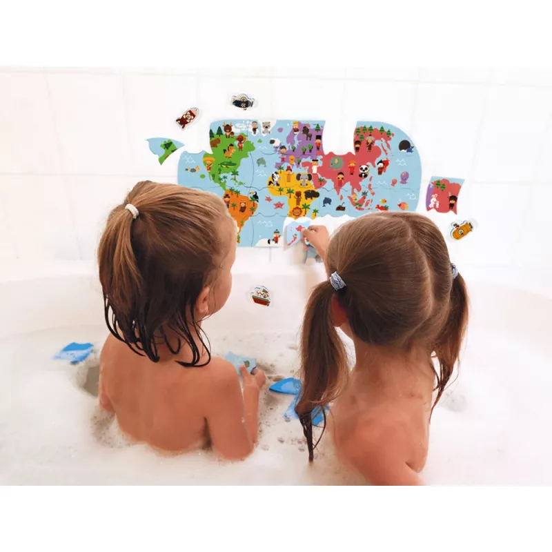 Janod Mapa-múndi Puzzle magnético de 28 peças