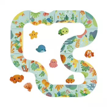 Janod Puzzle de banho Animal Track 28 peças 18m+