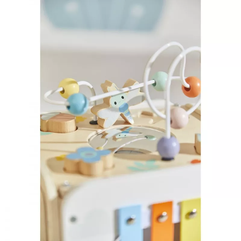 Janod Pure Cubo de atividades grande com labirinto de contas - 20 atividades - J05142