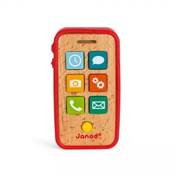 Janod Telefone de brinquedo de madeira com sons J05334