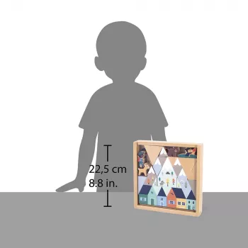 Janod Conjunto de Blocos e Figuras 35 Peças - Cross Roads Mountains