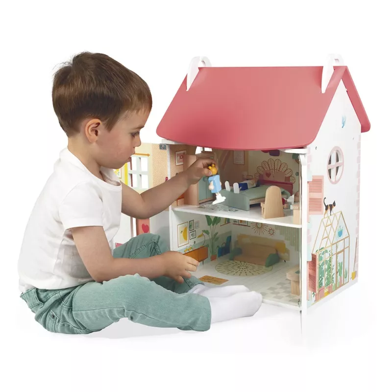 JANOD Lilliputiens Casa de Bonecas de Madeira com 15 Acessórios J06467