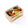 Janod Conjunto de Caixa de Corte de Frutas e Legumes de Madeira - 18 Peças Acessórios de Cozinha de Brincar com Faca e Tábua de Corte