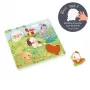 Janod Puzzle Sensorial de Madeira Pure Animais da Quinta 7 Peças