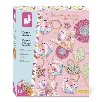 Janod Kit de Origami - Jogo Criativo de Dobragem de Papel para Crianças - 24 Folhas, 12 Modelos de Animais - Les Ateliers du Calme