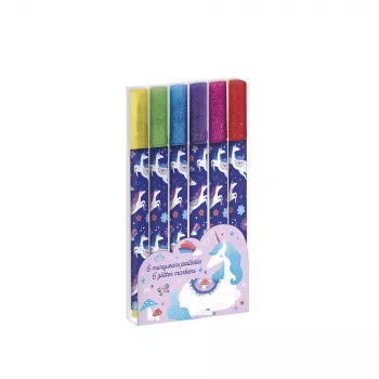 Janod Marcadores com Brilho 6 Cores Unicorns Dreamland 6+